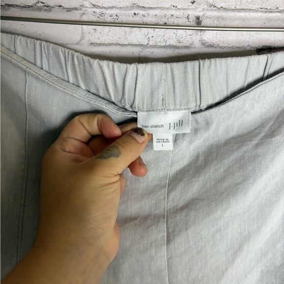J. Jill Love Linen Gray Pull On Lagenlook Pants - Picture 3 of 4